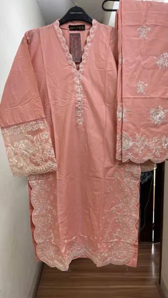 Pakistani Original Hayat Stitched Cotton Co-ords 2 Pcs _ Pink 